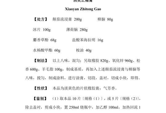 消炎止痛膏