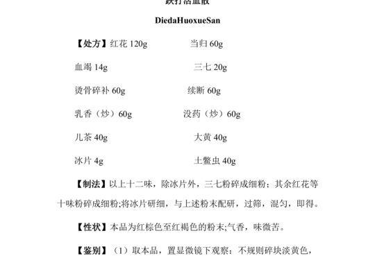 跌打活血散