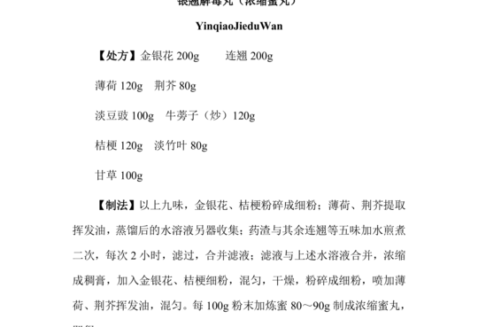 银翘解毒丸（浓缩蜜丸）