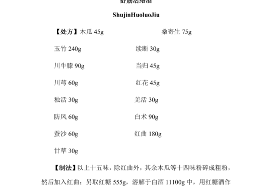 舒筋活络酒