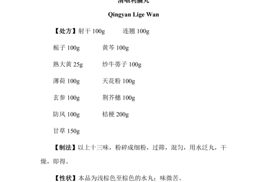 清咽利膈丸