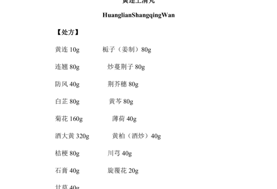 黄连上清丸