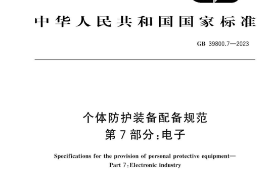 个体防护装备配备规范 第7部分:电子