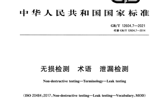 无损检测 术语 泄漏检测